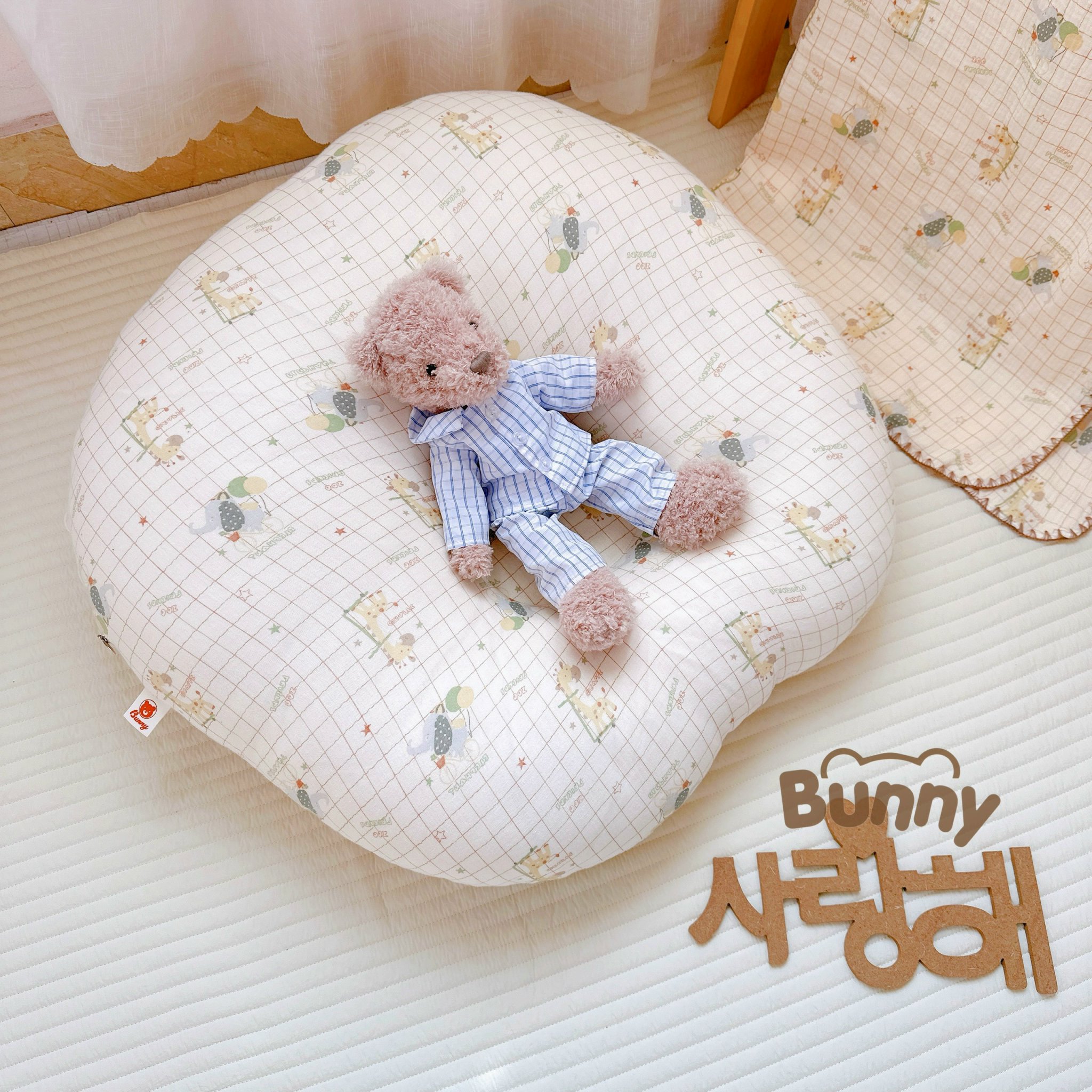 Mô tả Gối Chống Trào Ngược Kidworlds Bunny Đệm Chống Trào Ngược Xô Muslin Trần Bông Organic Cho Bé Sơ Sinh - 7