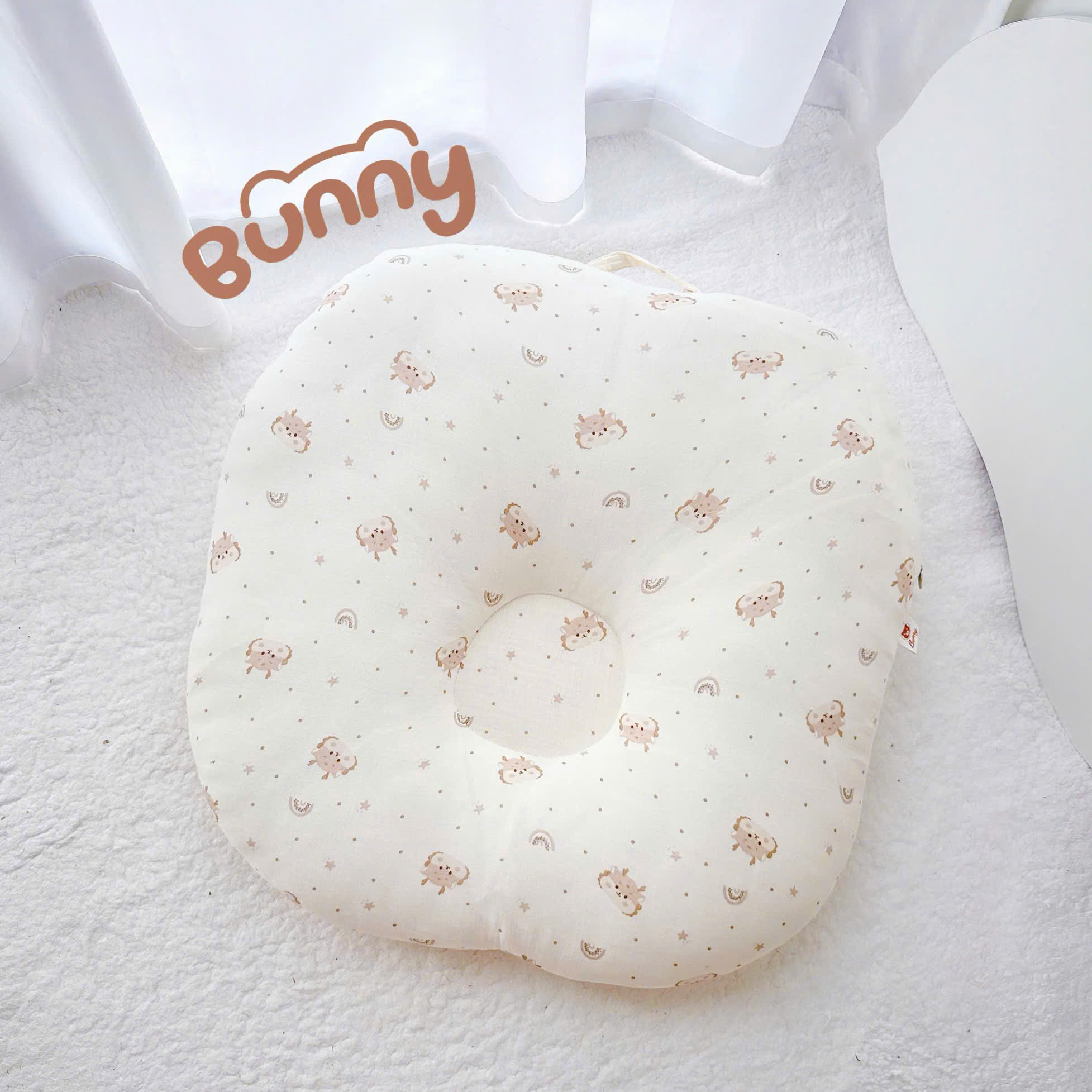 Mô tả Gối Chống Trào Ngược Kidworlds Bunny Đệm Chống Trào Ngược Xô Muslin Trần Bông Organic Cho Bé Sơ Sinh - 8