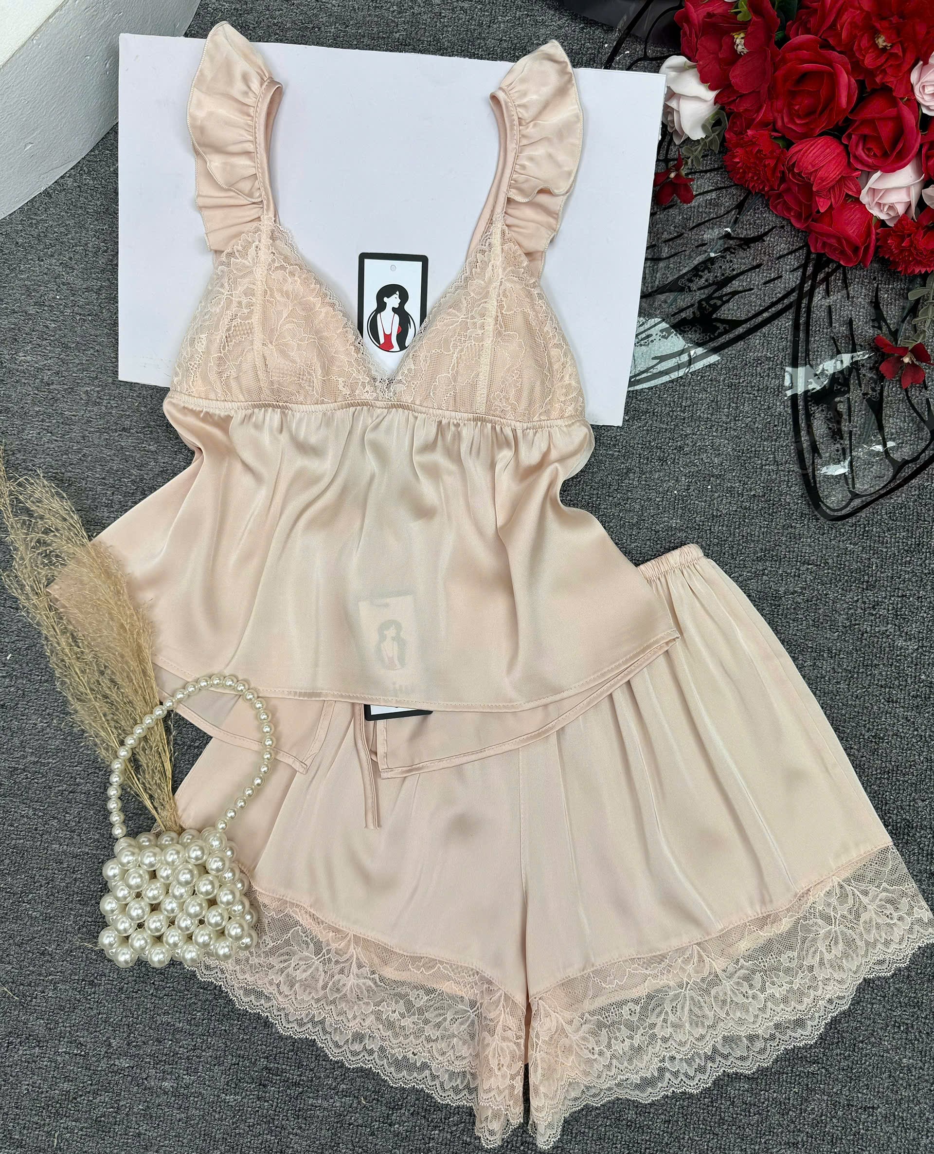 Đồ Ngủ Sexy Nữ SOJUN Đùi Latin Cột Sau Cánh Tiên Trơn