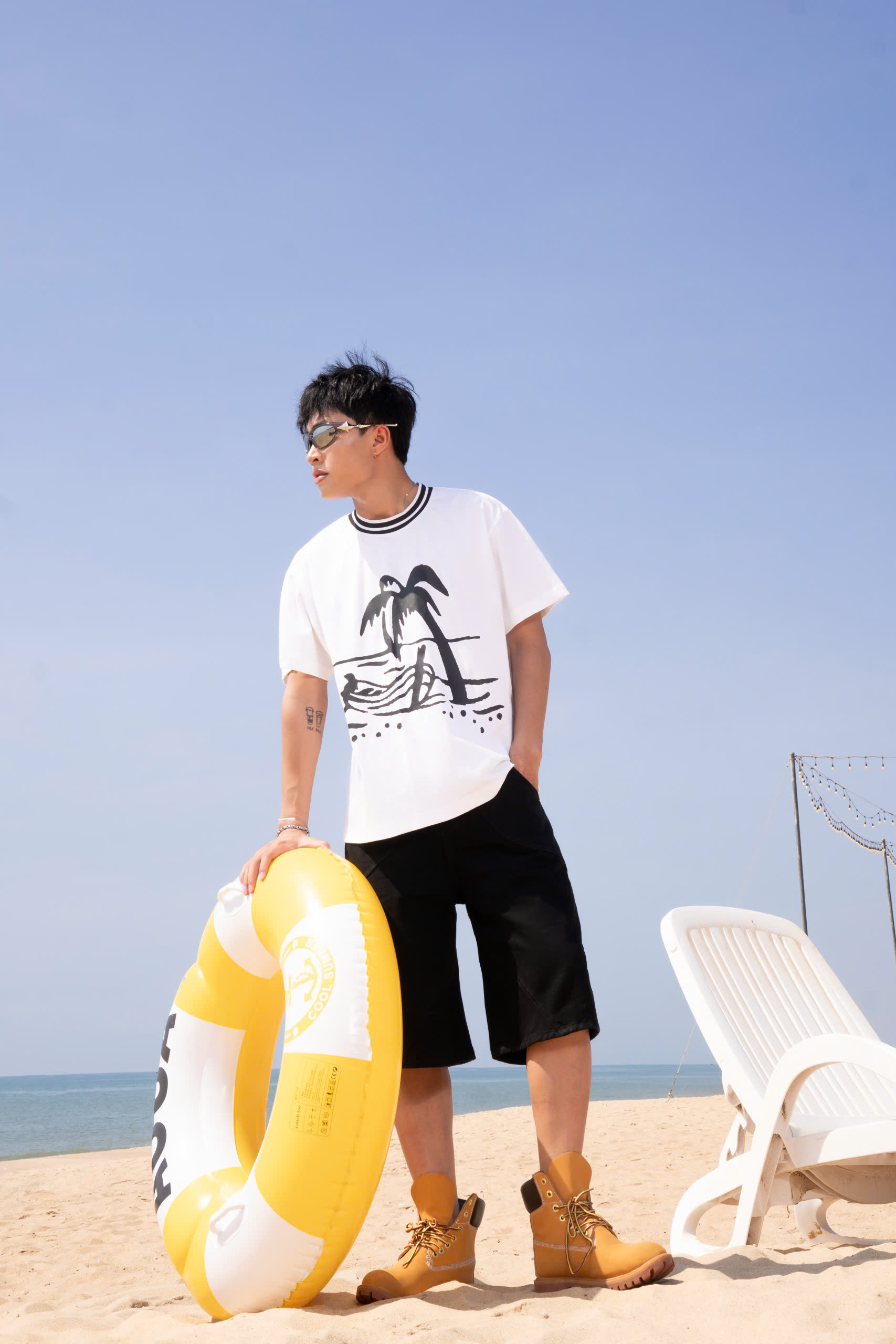 Mô tả Quần short Lửng jean nam màu đen NEXY phom rộng CAPMAN CLUB, quần lửng trẻ trung thoải mái - 3