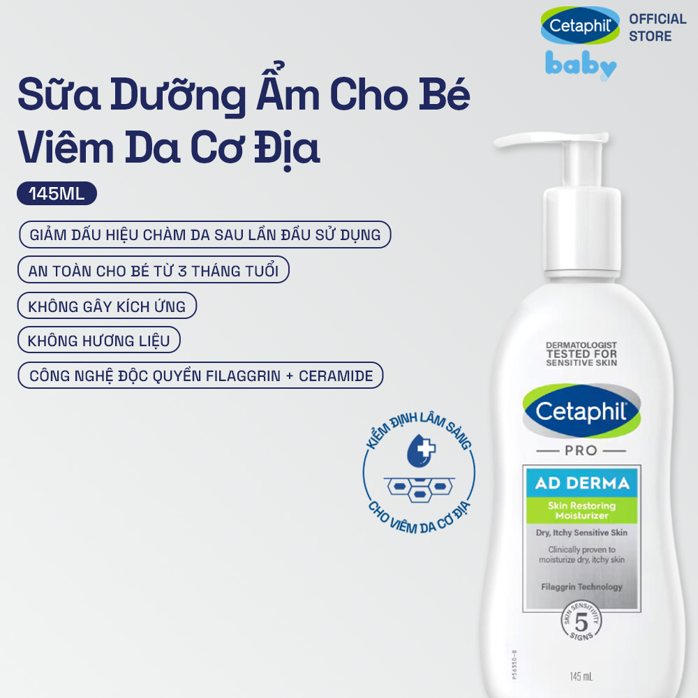Mô tả Sữa dưỡng ẩm dịu lành cho da chàm, viêm da cơ địa CETAPHIL PRO AD DERMA SKIN RESTORING MOISTURIZER 145ml - 1