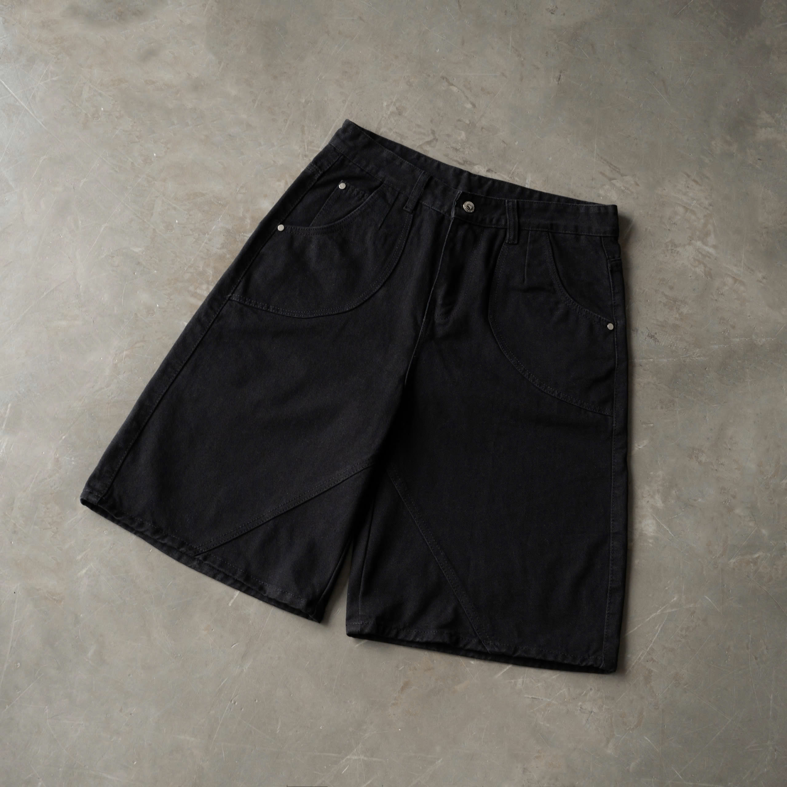 Mô tả Quần short Lửng jean nam màu đen NEXY phom rộng CAPMAN CLUB, quần lửng trẻ trung thoải mái - 11