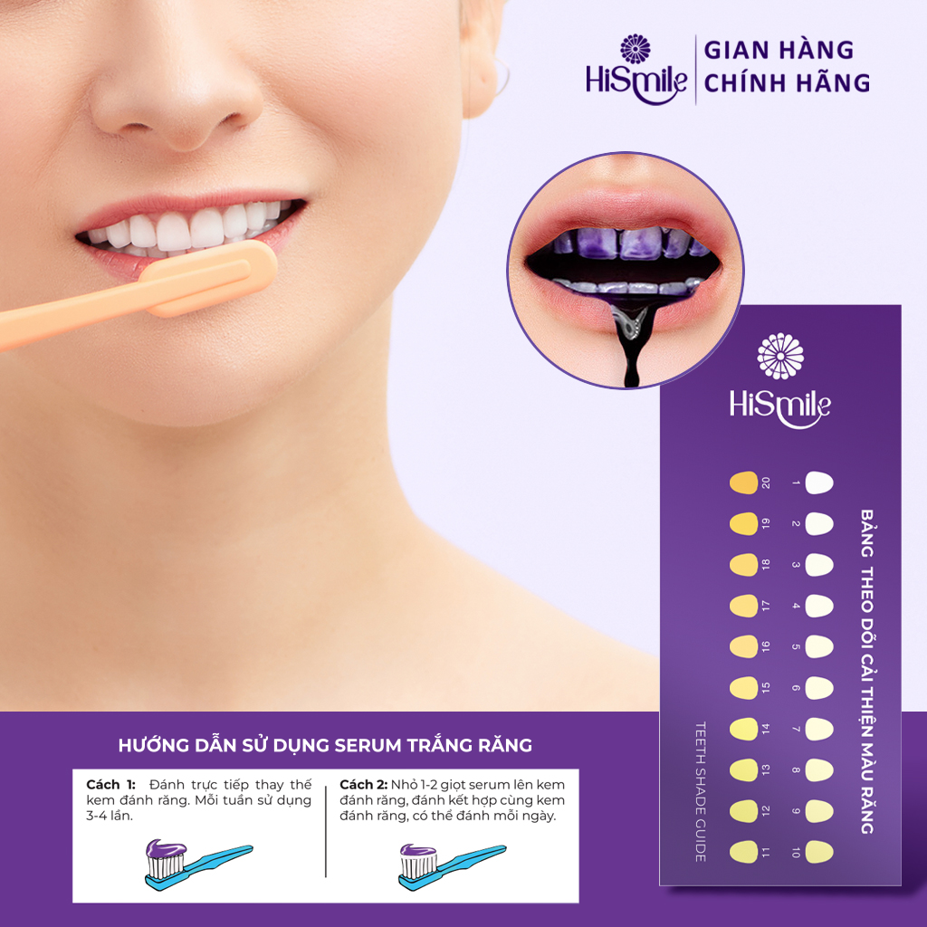 Mô tả TRỊNH DUY x HISMILE, Tinh chất trắng răng cao cấp HiSmile V34 - 10ml, Mua 2 lọ tặng 1 lọ - 2