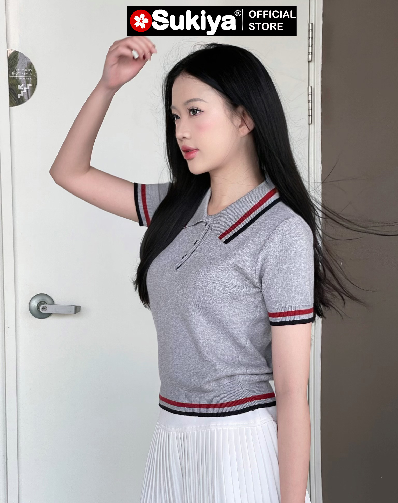 Mô tả Áo Len Nữ Tay ngắn mùa hè Cổ Polo Thanh Lịch Chất Sợi Mềm Mại AL101 - 2