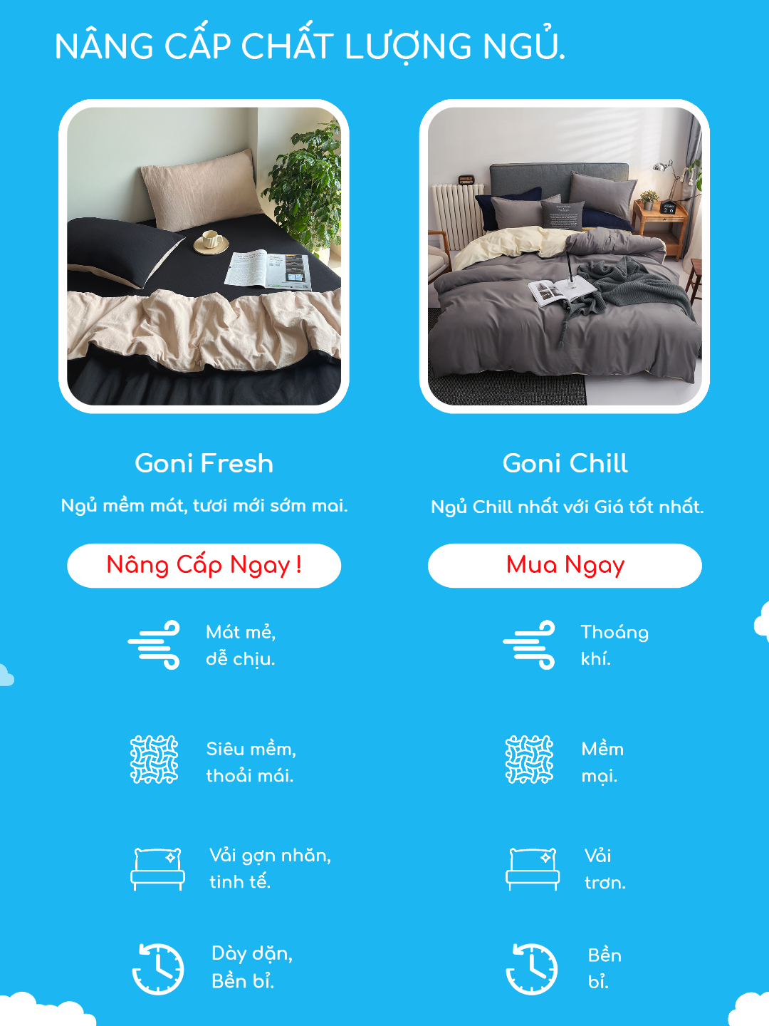 Mô tả Vỏ chăn mền Goni Kích thước Đơn 1m5 x 2m, Đôi 2m x 2m3 - 1