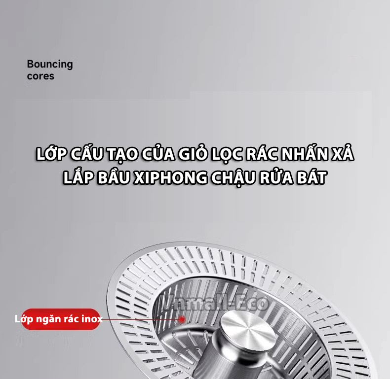 Bộ lọc cặn rác thức ăn thừa ngăn mùi hôi chống trào ngược cho bồn rửa ...