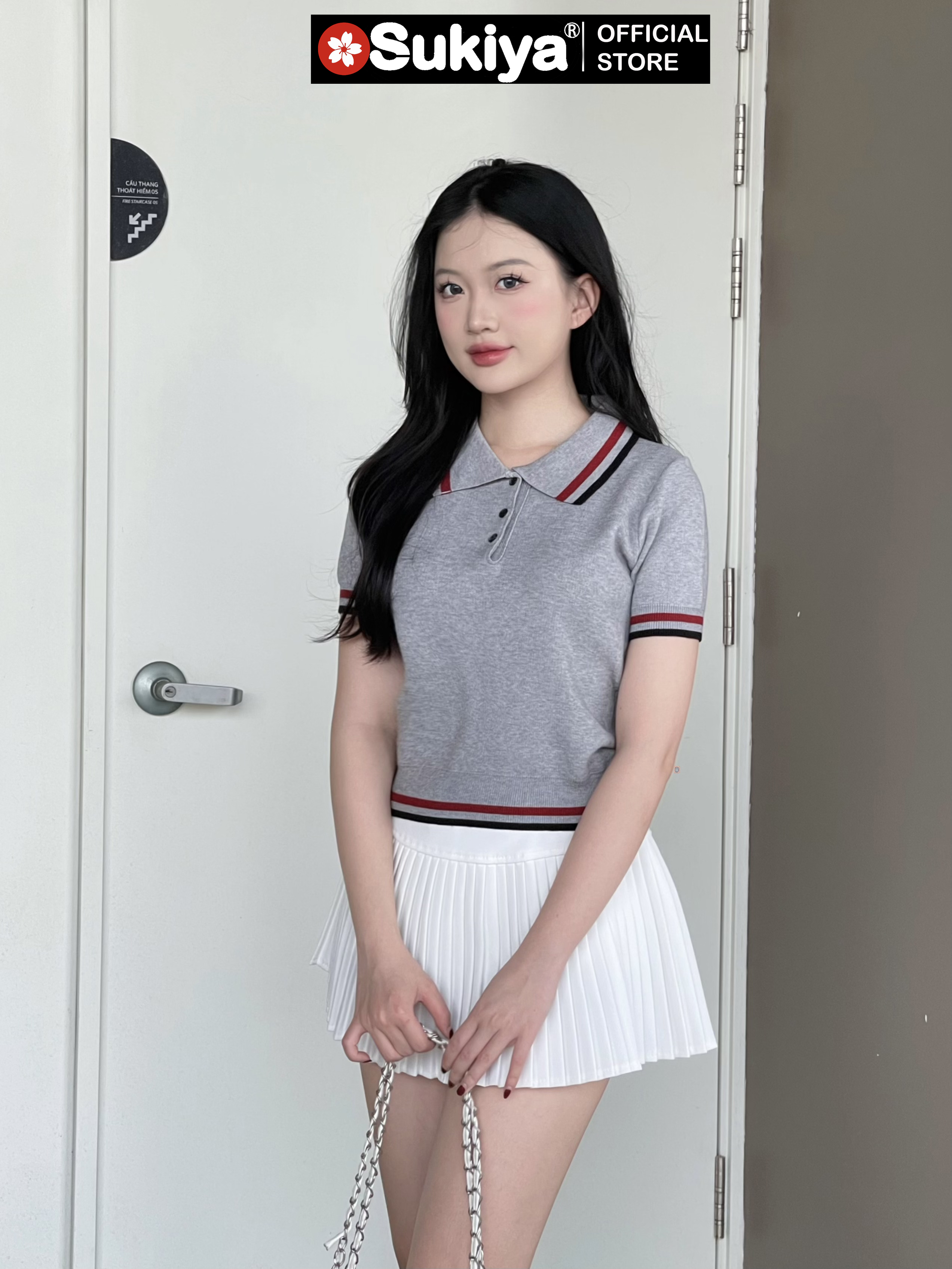 Mô tả Áo Len Nữ Tay ngắn mùa hè Cổ Polo Thanh Lịch Chất Sợi Mềm Mại AL101 - 4