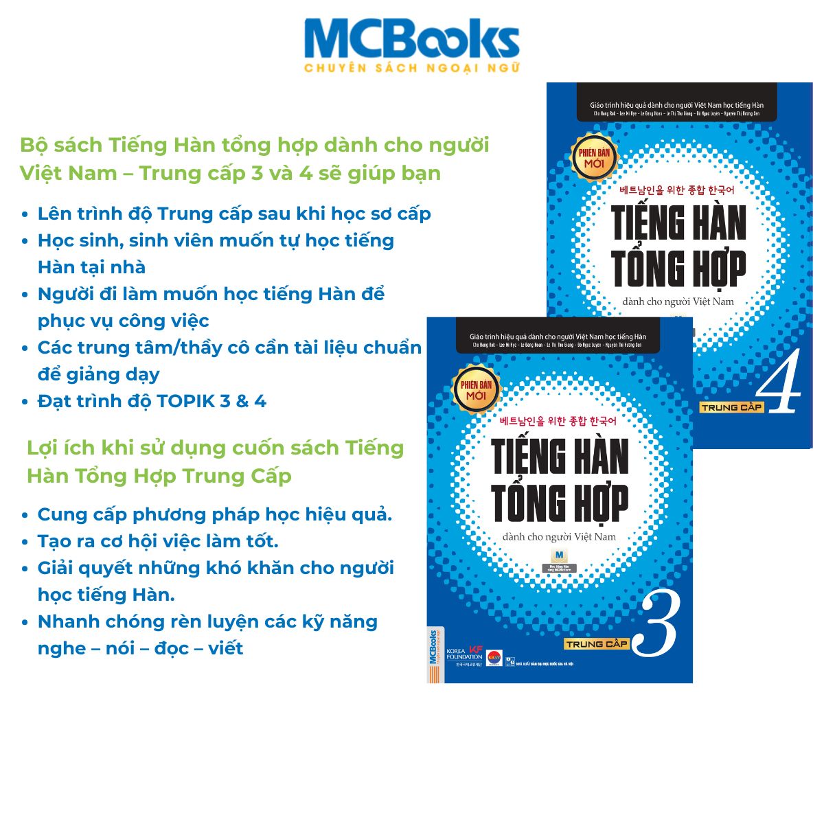 Mô tả Sách - Tiếng Hàn Tổng Hợp Dành Cho Người Việt Nam - Giáo trình kèm sách bài tập - MCBooks - 3