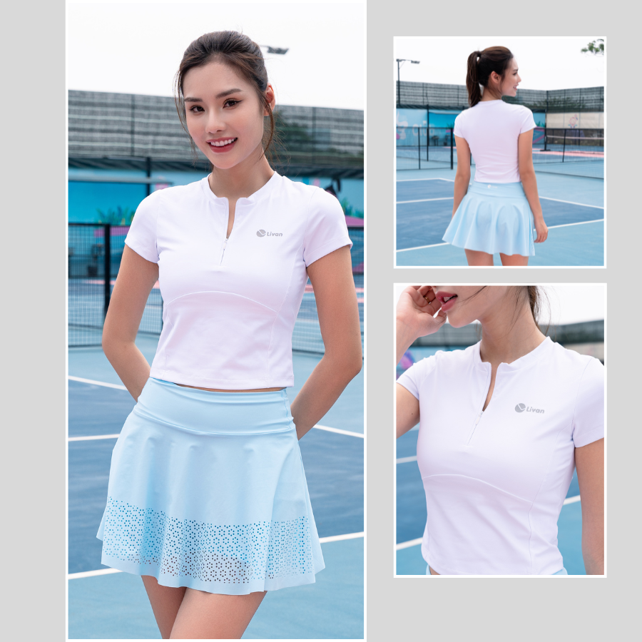 Mô tả Áo Croptop Chơi Thể Thao LV25N01F109, Áo Croptop Có Tay Form Ôm Body Có Mút Ngực Tháo Rời; Áo Tập Gym Tập Yoga Livan - 5