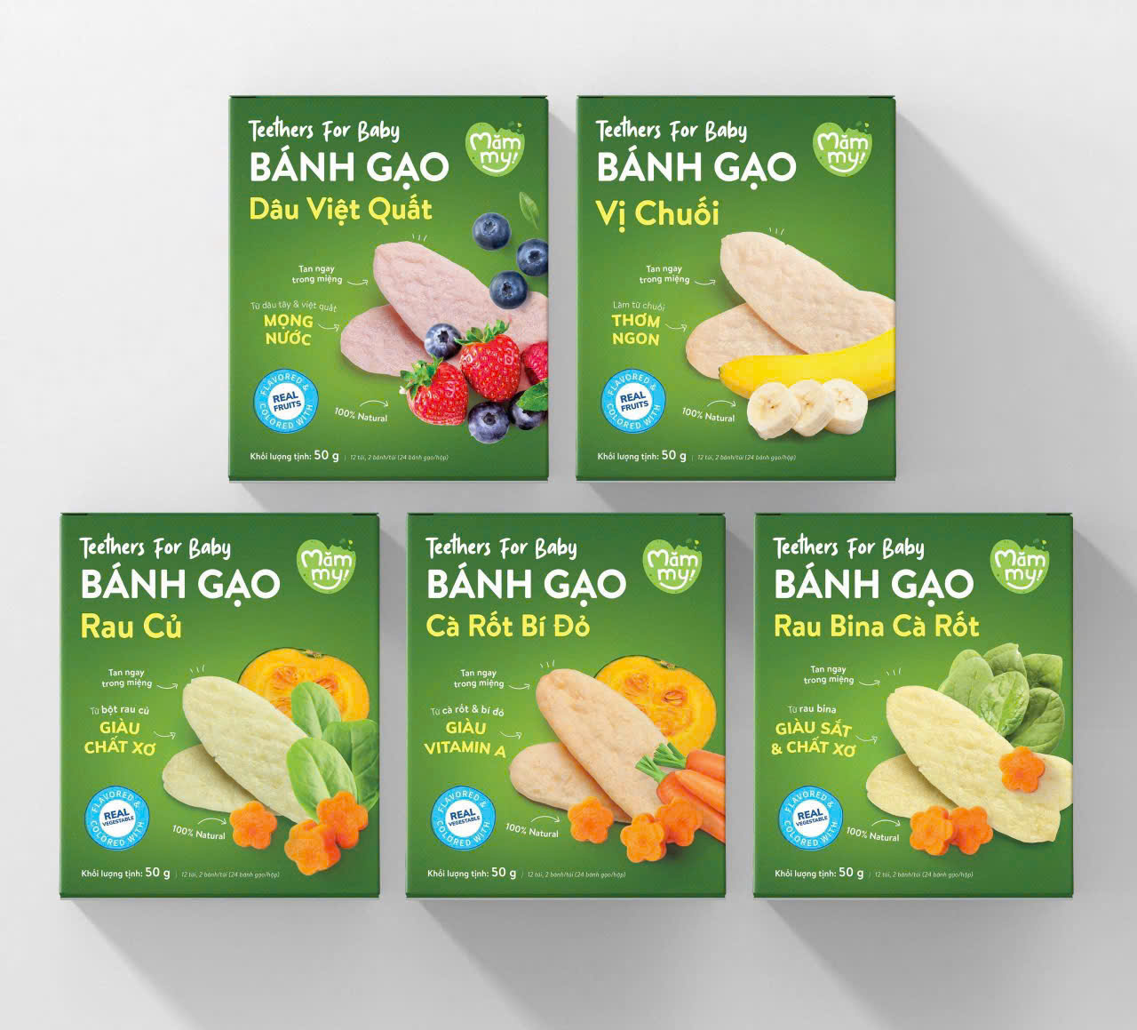 Mô tả Bánh ăn dặm gạo dẹt rau củ Mămmy giúp bé tập nhau bổ sung dinh dưỡng, hỗ trợ tiêu hóa cho bé 7 tháng - 1