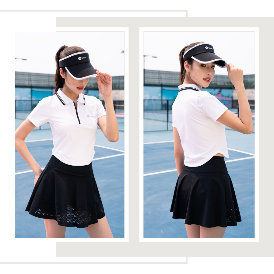 Mô tả Áo Thể Thao Polo Croptop Nữ LM25S04F207 Livan, Áo Polo Cầu Lông, Tennis, Pickleball, Áo Croptop Co Giãn Thấm Hút Mồ Hôi - 4