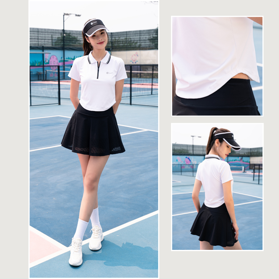 Mô tả Áo Thể Thao Polo Croptop Nữ LM25S04F207 Livan, Áo Polo Cầu Lông, Tennis, Pickleball, Áo Croptop Co Giãn Thấm Hút Mồ Hôi - 6