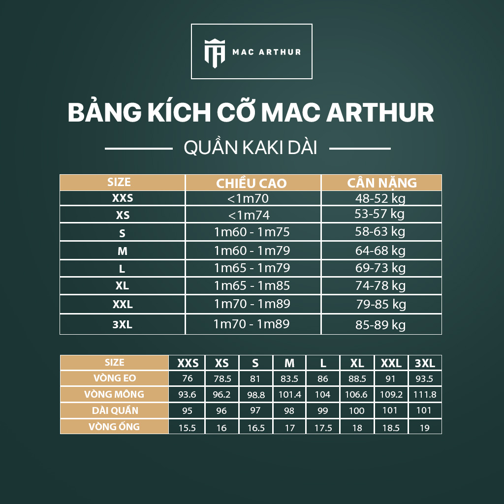 Mô tả Quần dài kaki nam MAC ARTHUR ôm vừa, khỏe khoắn, mềm mịn, co giãn - 7