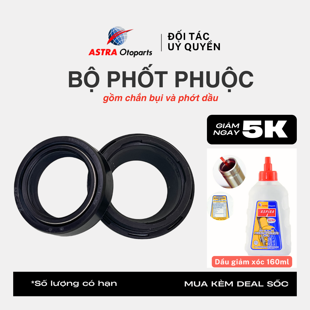 Mô tả Bộ Phốt Phuộc/ Phớt Giảm Xóc ASPIRA mã H2-51490-GN5-1200 cho xe Honda Dream, Wave, Wave Alpha - 1