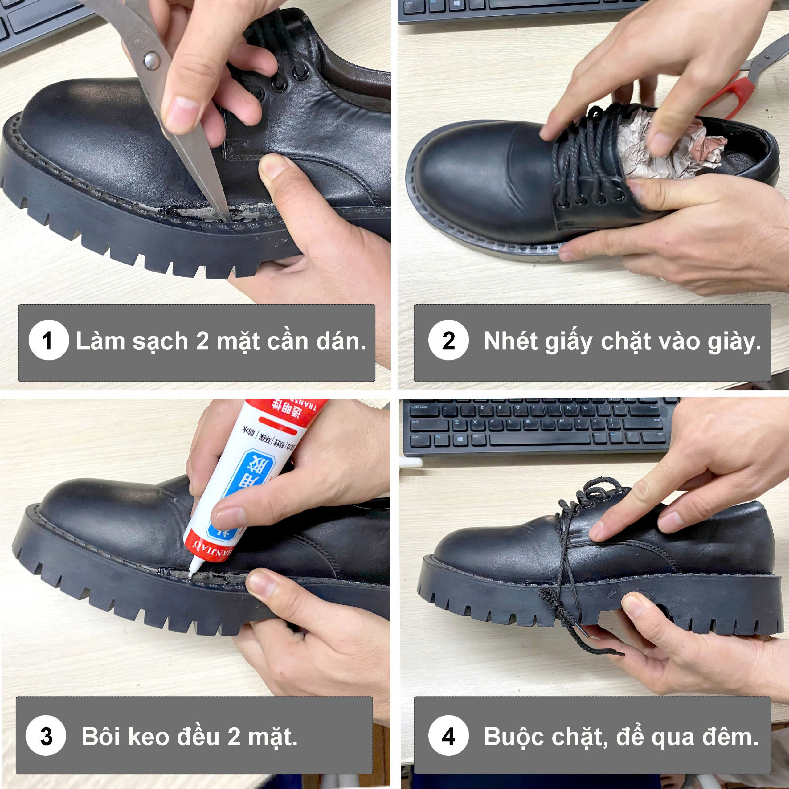 Mô tả Keo dán giày diêu dính K1323 dán chắc cho da, vải, cao su, PU - 1