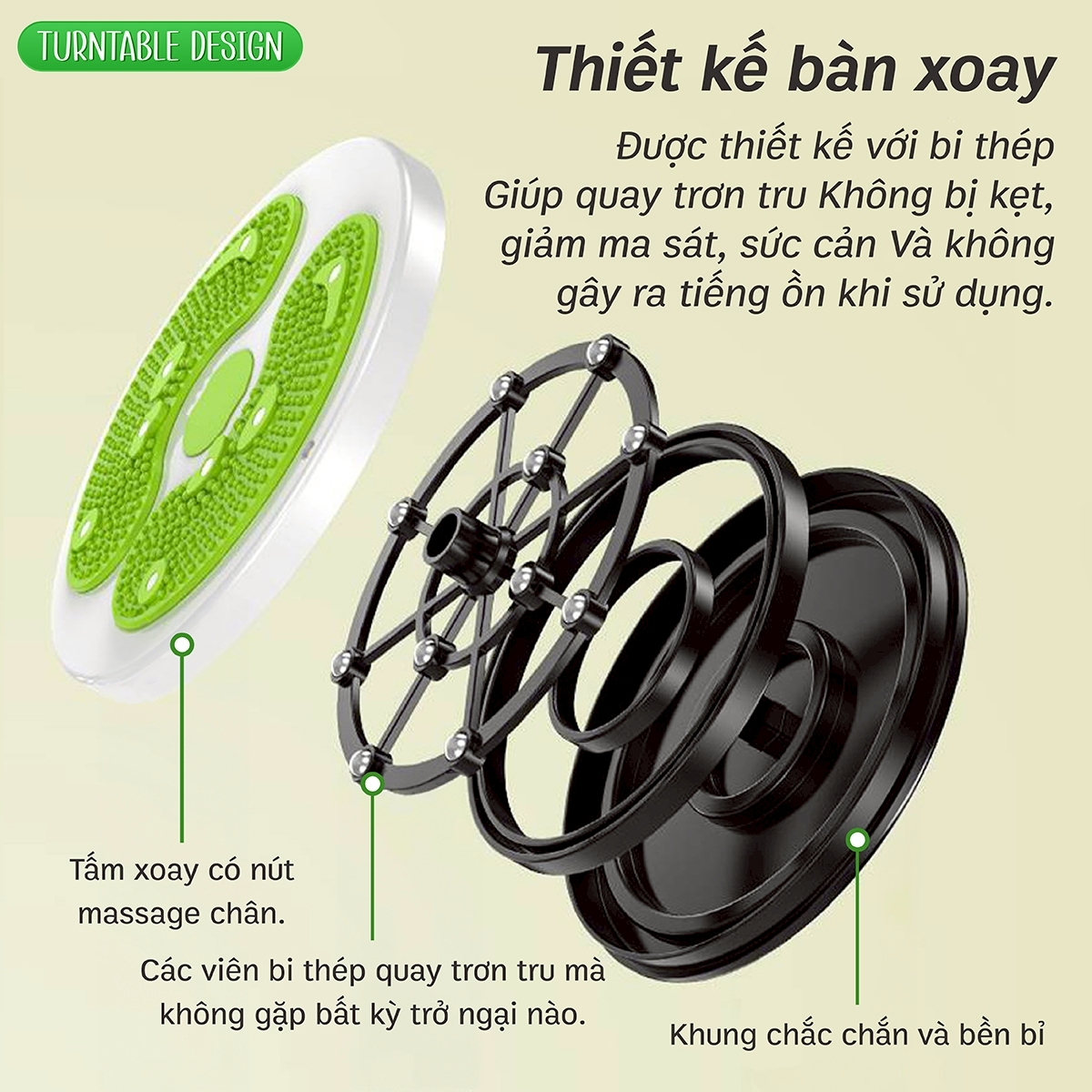 Mô tả - BG - ETB3001-N Đĩa xoay eo cân bằng cao cấp Bàn xoay eo tập gọn bụng, đùi - 2
