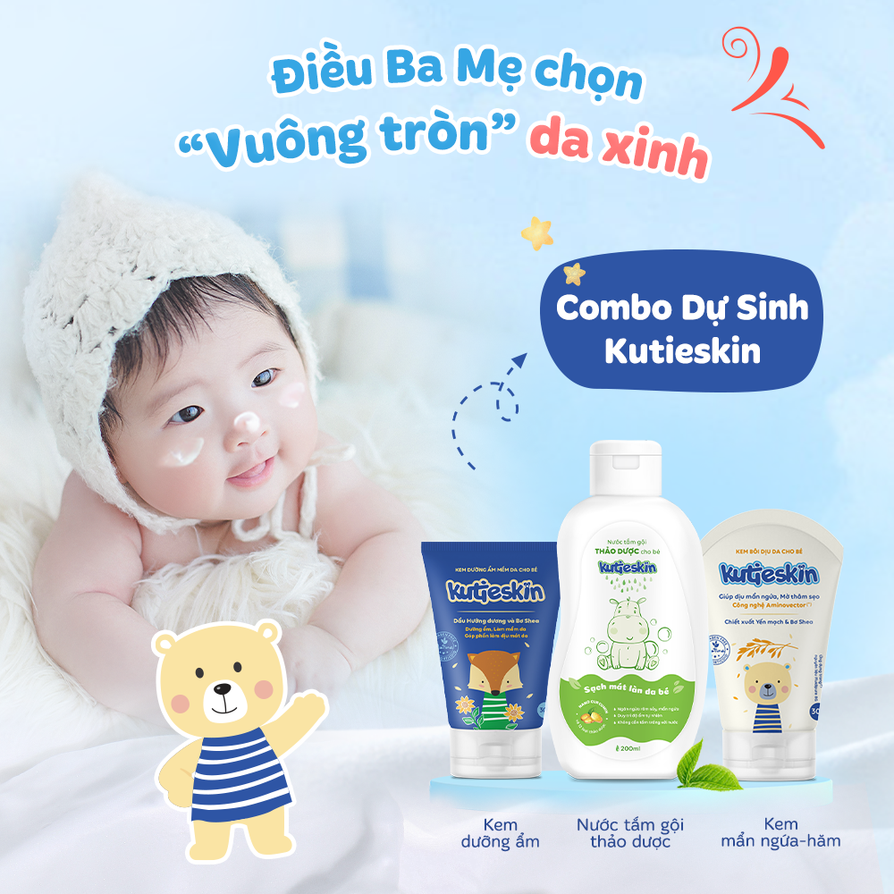 Mô tả Combo Dự sinh - Đón bé chào đời (Nước tắm gội + Kem dịu da + Kem dưỡng ẩm) - KDS01 - 1
