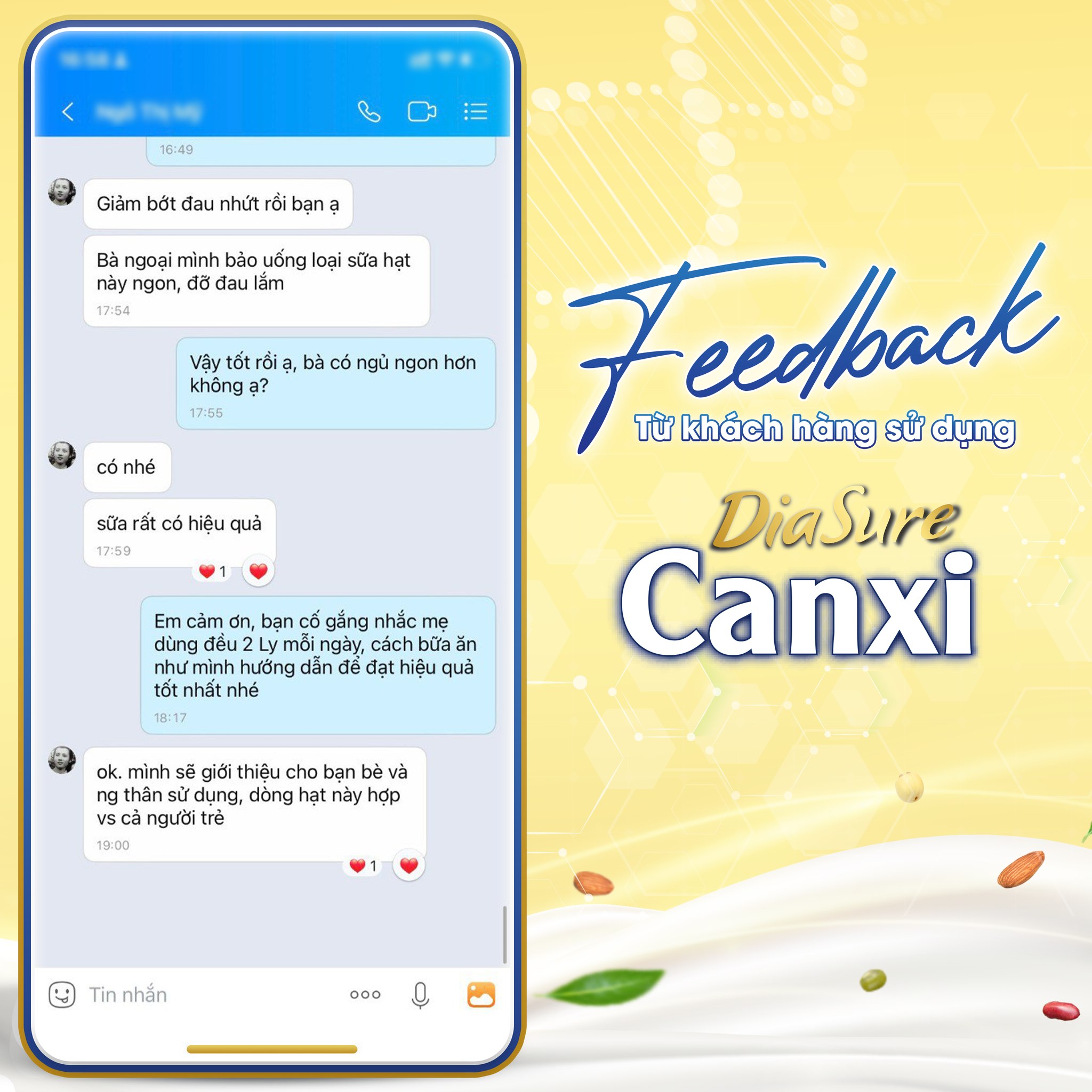Mô tả Thùng 12 Lon Diasure Canxi 850g, Bổ sung dinh dưỡng, nano canxi phòng chống loãng xương, cải thiện xương khớp - 3