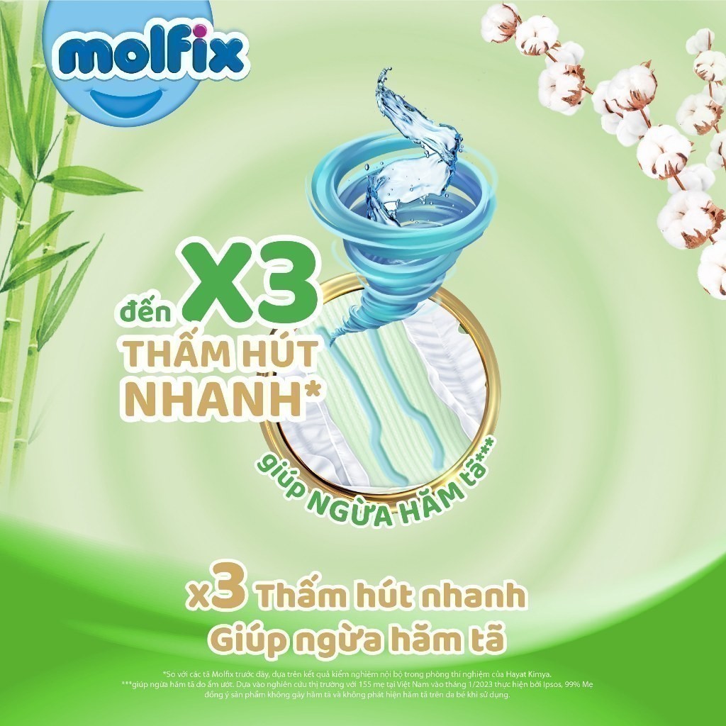Mô tả [CB3 Mega] Combo 6 Tã/bỉm quần Molfix Thiên nhiên Super Jumbo M336/L312/XL276/XXL252 - 7
