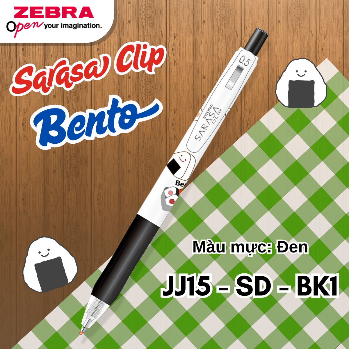 Mô tả Bút Gel Sarasa Clip Bento Zebra Pen 0.5mm - Mực Chống Nước, Chống Phai, Thiết Kế Kẹp Bướm - Đen/Đỏ/Xanh [Chính Hãng] - 2