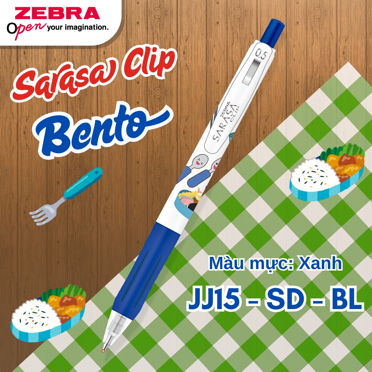 Mô tả Bút Gel Sarasa Clip Bento Zebra Pen 0.5mm - Mực Chống Nước, Chống Phai, Thiết Kế Kẹp Bướm - Đen/Đỏ/Xanh [Chính Hãng] - 3