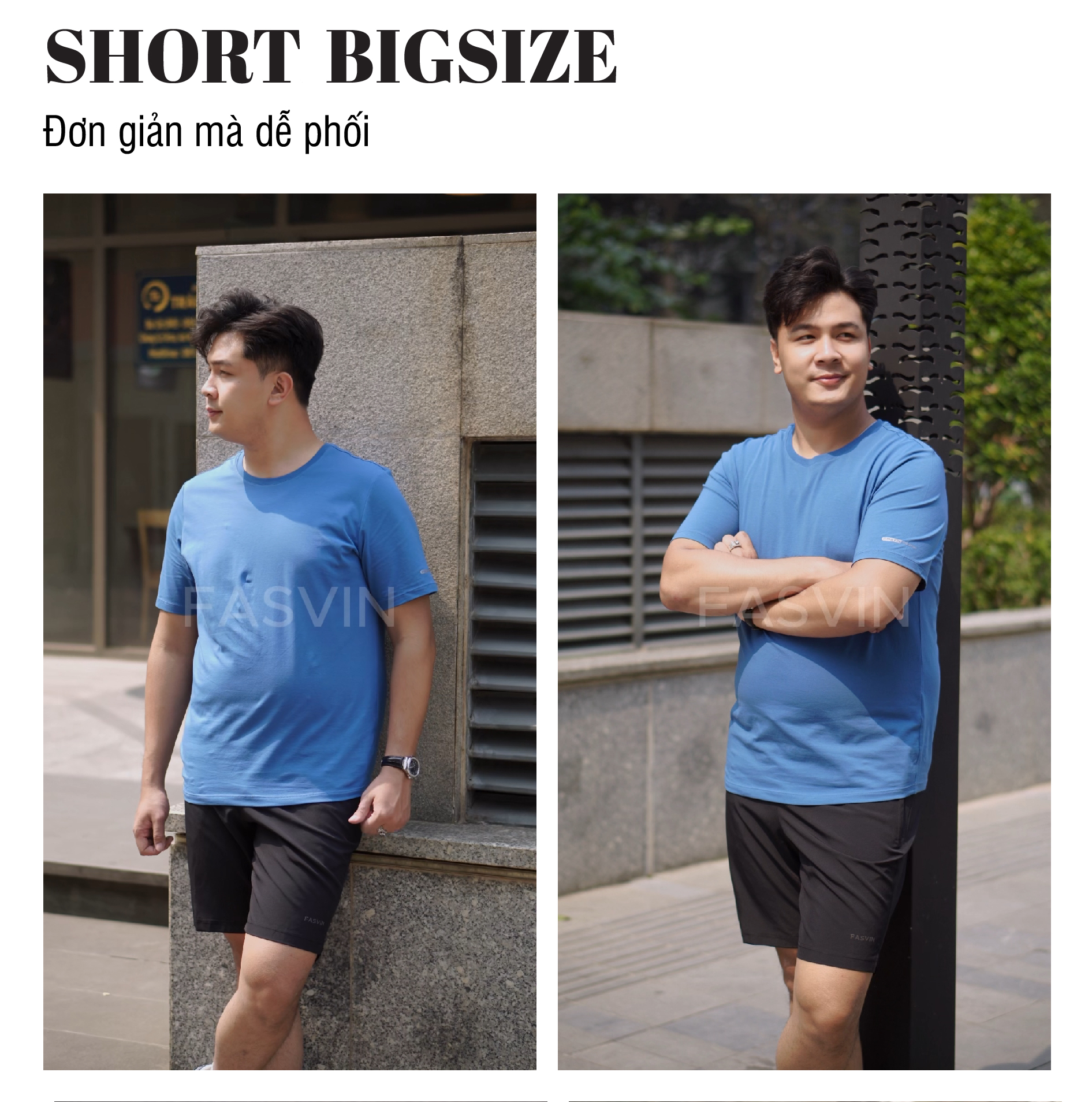 Mô tả Quần Short Nam BIG SIZE  FASVIN D173 Từ 80 Đến 120KG Vải Gió Chun Đẹp Hàng Nhà Máy Tiện Dụng - 1