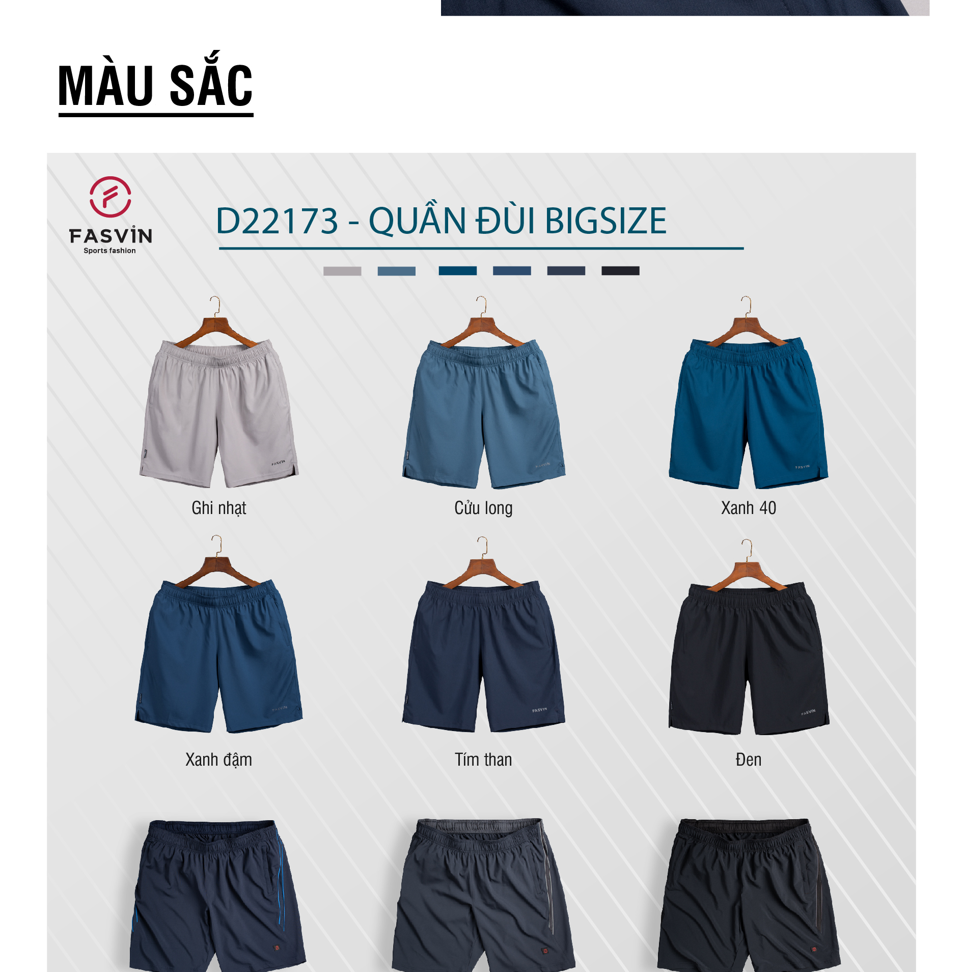 Mô tả Quần Short Nam BIG SIZE  FASVIN D173 Từ 80 Đến 120KG Vải Gió Chun Đẹp Hàng Nhà Máy Tiện Dụng - 4