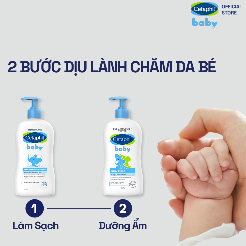 Mô tả Combo Sữa tắm gội Cetaphil Baby Gentle Wash&Shampoo + Sữa dưỡng ẩm Cetaphil Baby Lotion 400ml/ chai - 7