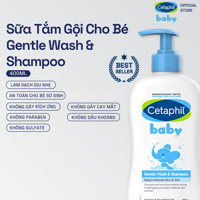 Mô tả Sữa tắm gội dịu lành cho bé CETAPHIL BABY GENTLE WASH & SHAMPOO 400ML - 1