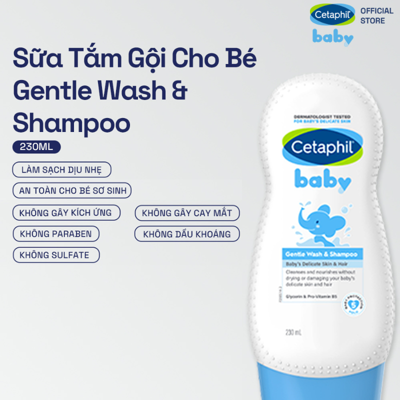 Mô tả Sữa tắm gội dịu lành cho bé CETAPHIL BABY GENTLE WASH & SHAMPOO 230ML - 1