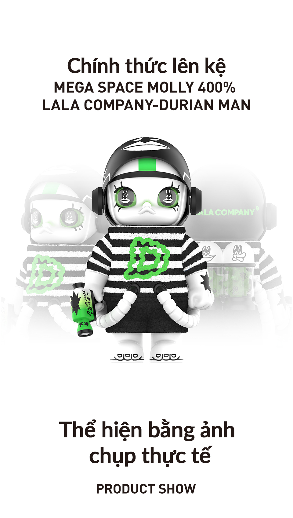 POP MART MEGA SPACE MOLLY 400% LALA COMPANY DURIAN MAN