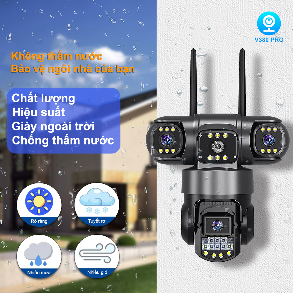 Camera Dosen 3 Mắt Giám Wifi Sát Ngoài Trời Xoay 360 độ Xem Đêm Có Màu ...
