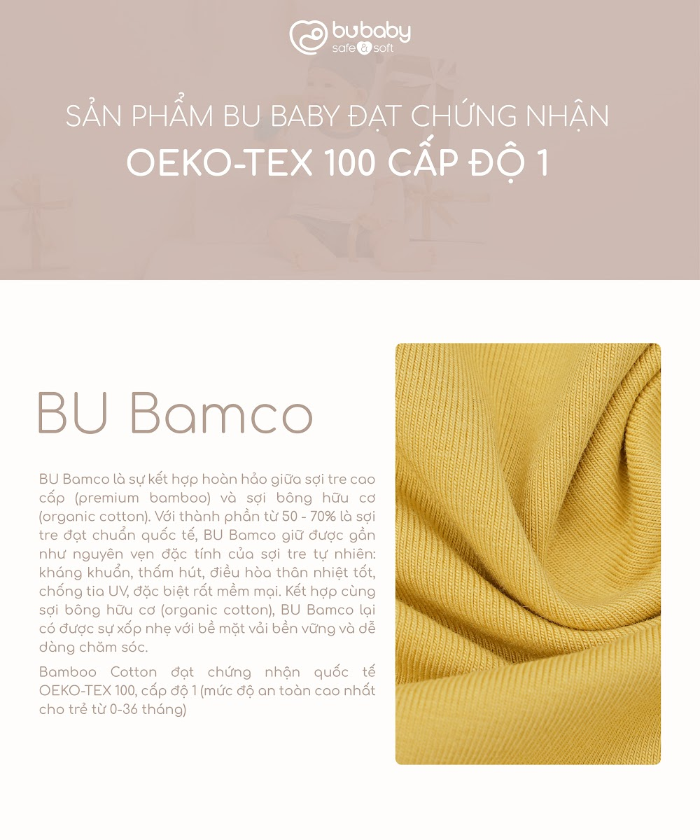 Mô tả Body đùi ngắn tay cài sau Bamco BU Baby BBC231002 - 1