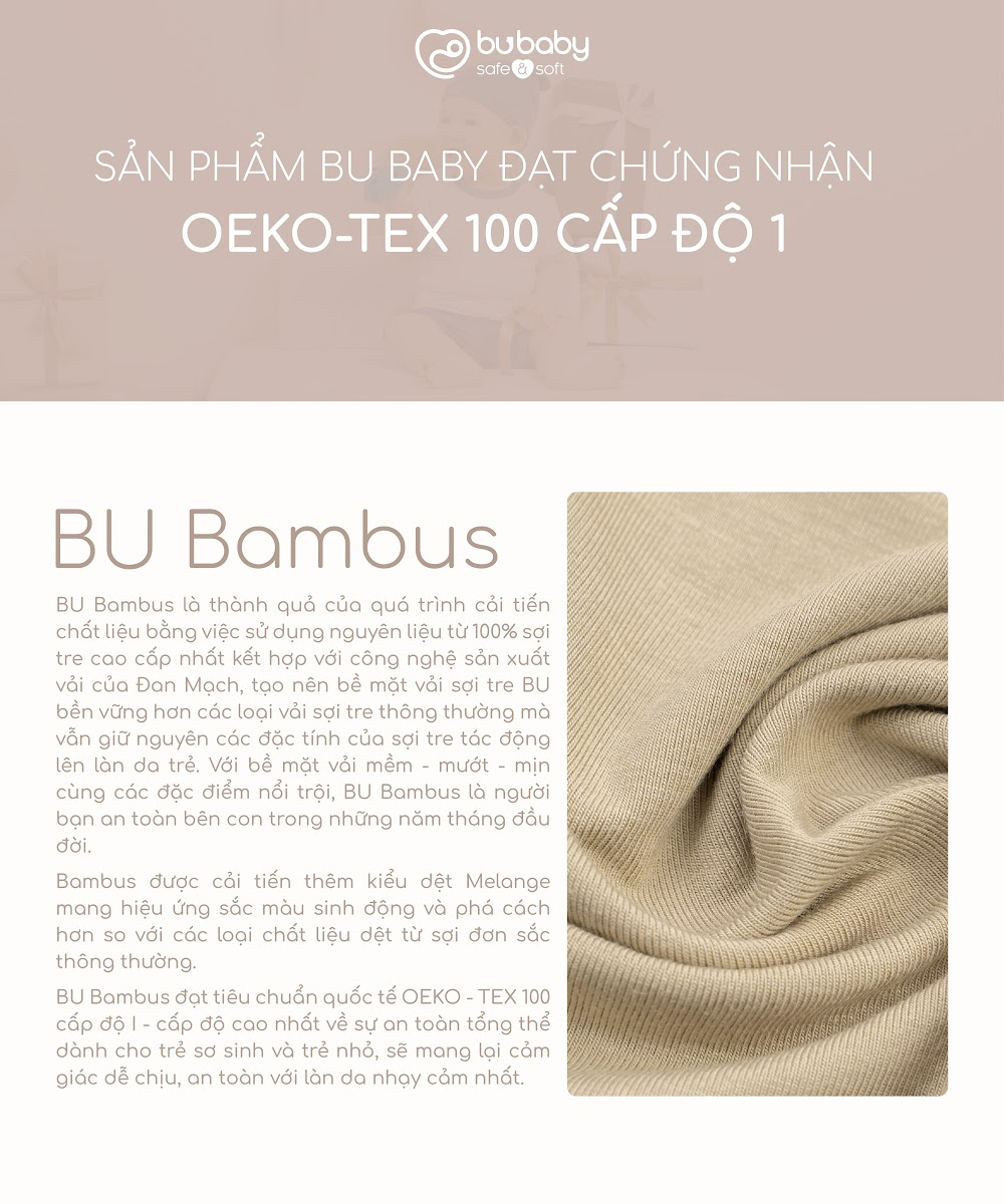 Mô tả Body chip ngắn tay raglan cổ trụ BU Baby Bambus BBB230301 - 1