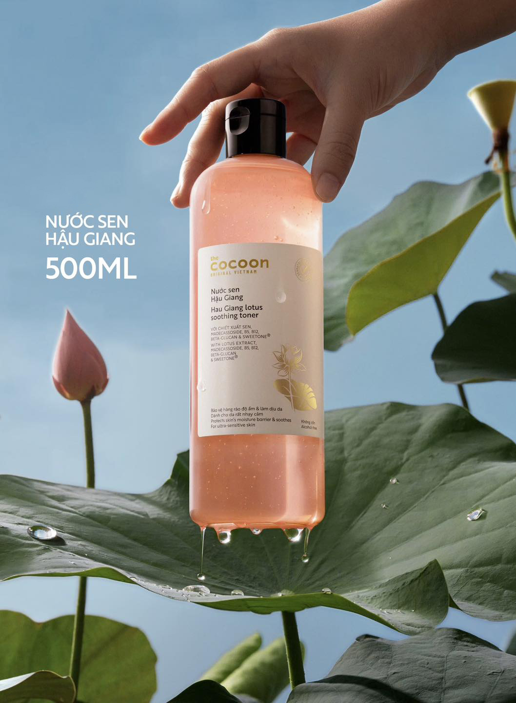 Toner sen Hậu Giang Cocoon FULLSIZE 500ml dịu nhẹ giúp phục hồi đa ...