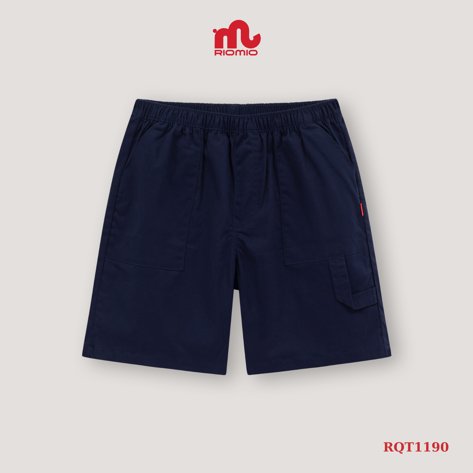 Mô tả Quần đùi bé trai kaki RIOMIO size 13-27kg xanh than chất kaki cotton thoáng mát RQ776 - 1