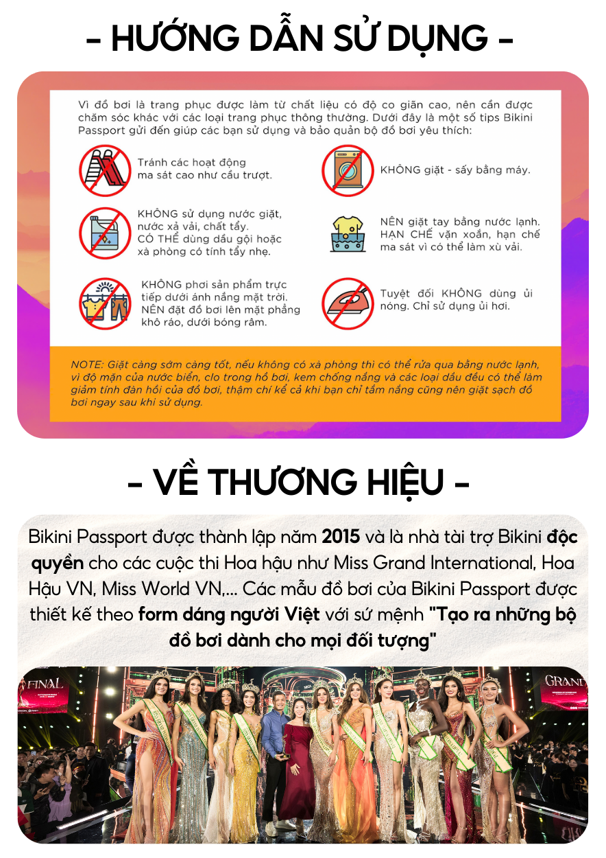 Mô tả Quần bơi Nữ BIKINI PASSPORT kiểu ngắn hai lớp - màu Đen - BS1015_BL - 9