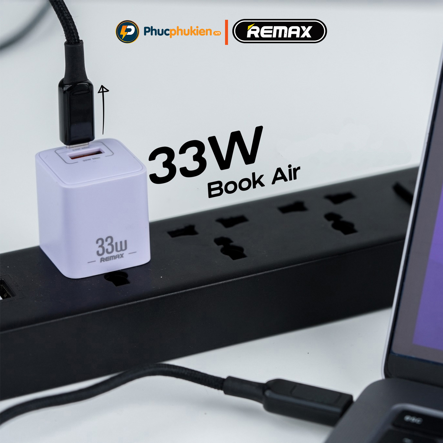Mô tả Củ sạc nhanh 33w Remax U26 thiết kế 2 cổng sạc nhanh PD 33w và QC4.0 30w sạc đầy 60% pin trong 30 phút Phúc Phụ Kiện - 5