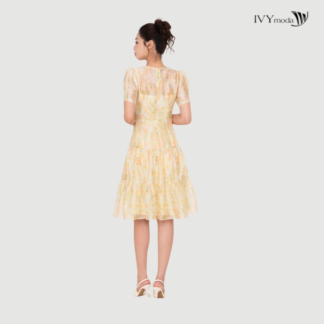 Mô tả Sunpetal Dress – Đầm Tencel hoa vàng pastel, Đầm công sở nữ IVY moda MS 48T0270 - 5