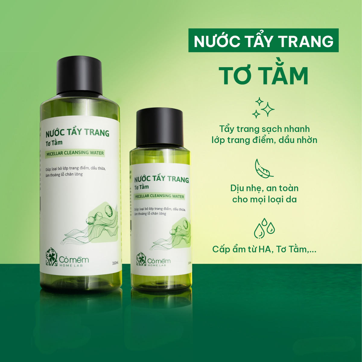 Mô tả Nước Tẩy Trang Và Làm Sạch Sâu Cho Da Dầu Khô Mụn Nhạy Cảm An Toàn Cỏ Mềm 150ml - 3