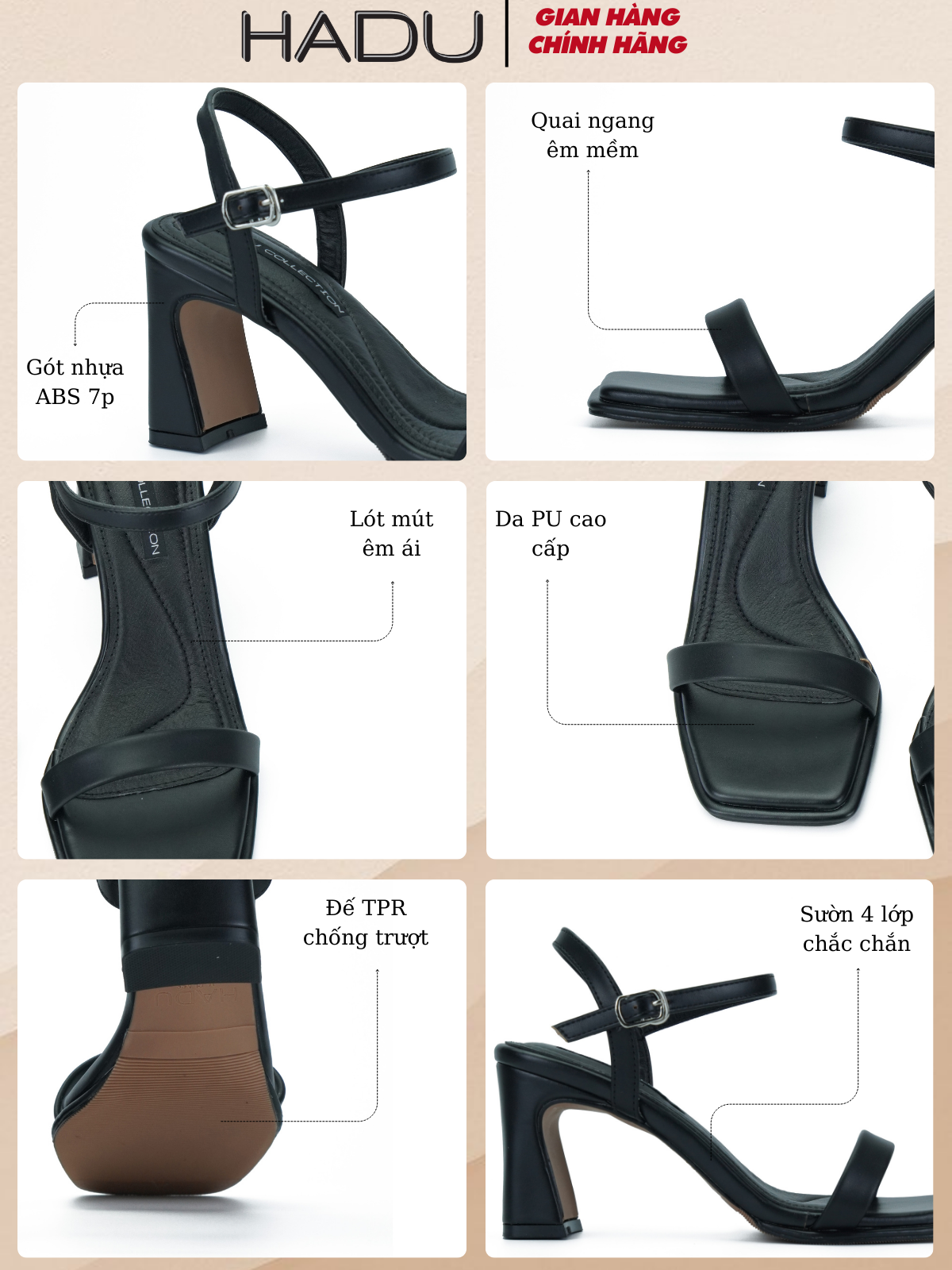 Giày Sandal Cao Gót EVELYN HADU M7144