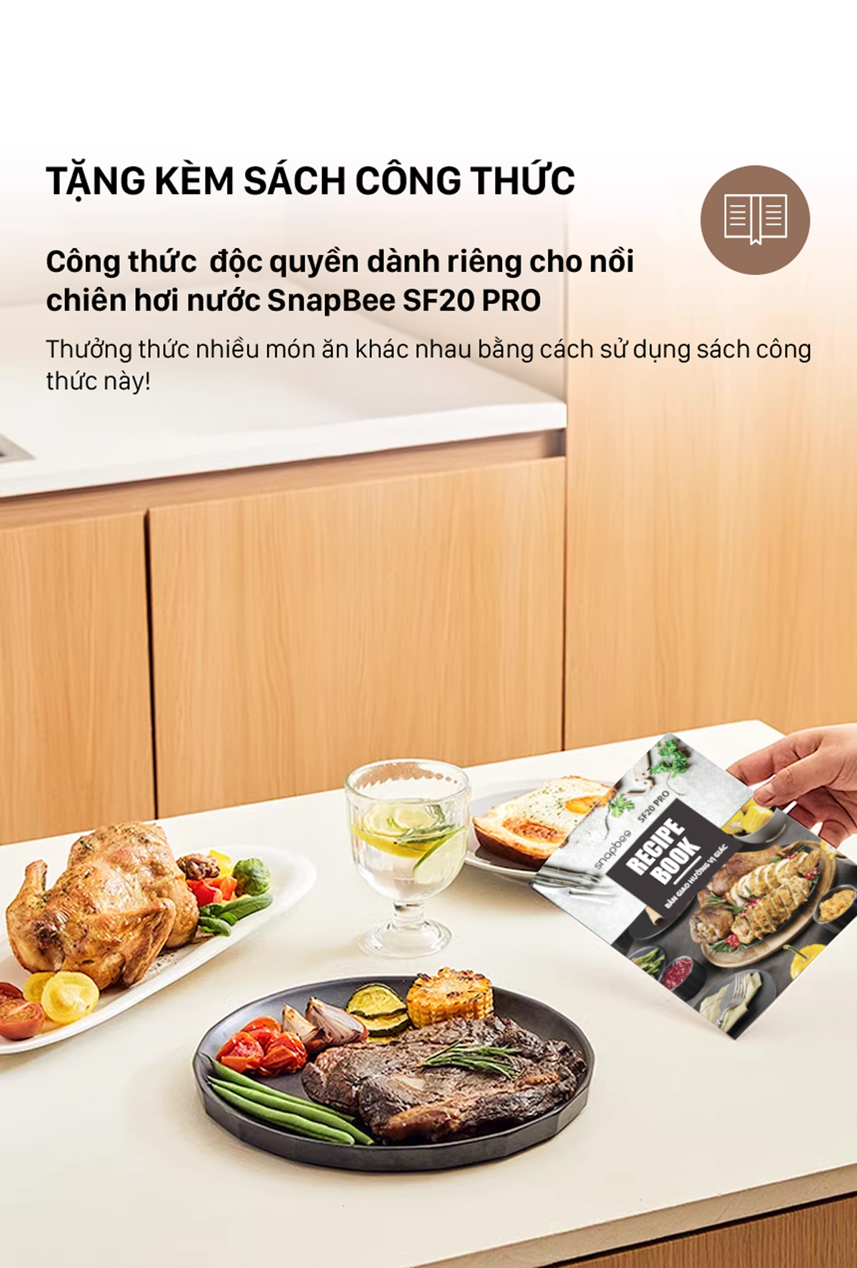 Mô tả Nồi Chiên Hơi Nước Snapbee SF20 PRO–Dung Tích 20L–Công Nghệ Đột Phá–56 Chế Độ Nấu–Phụ Kiện Inox 316 [Snap Kitchen] - 4