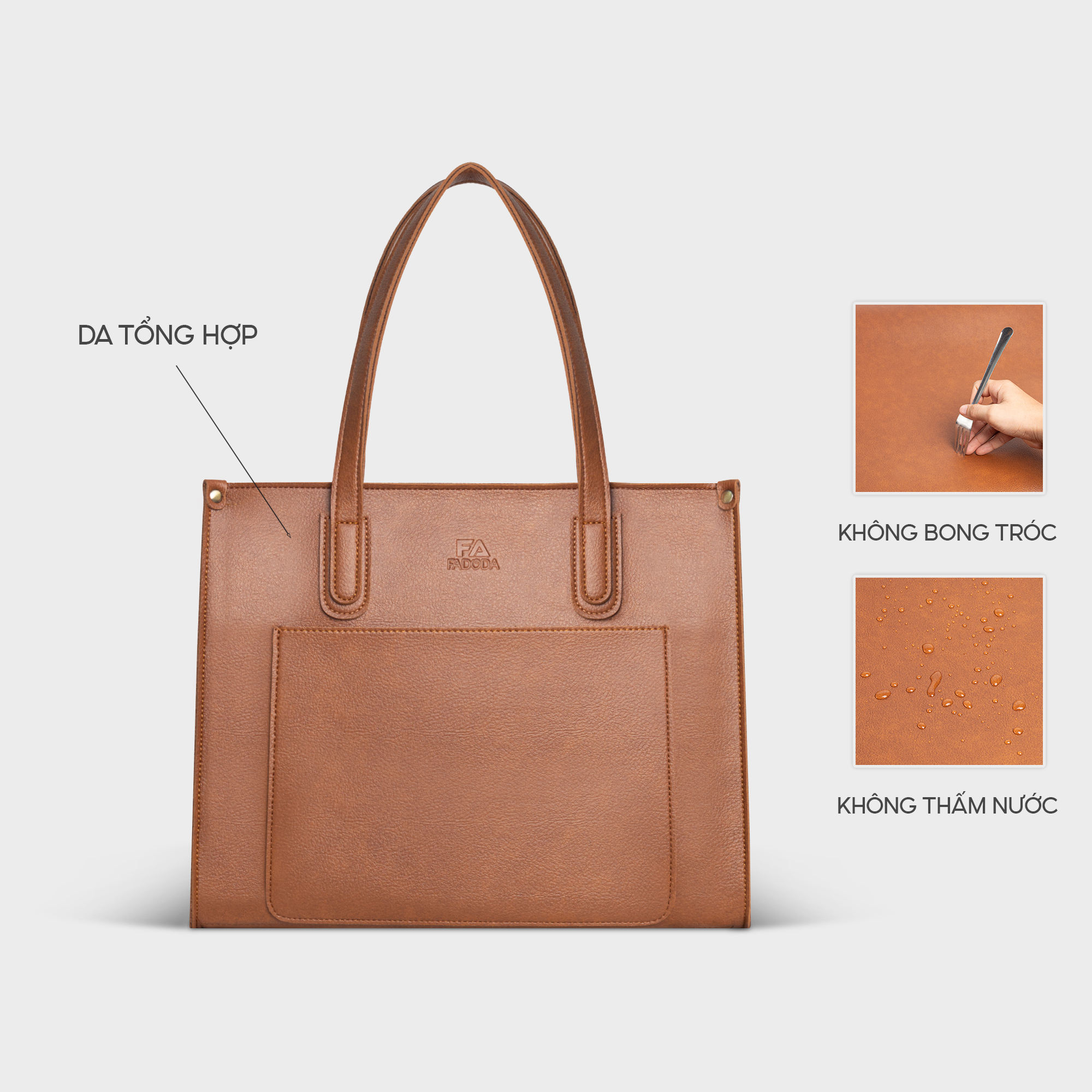 Túi xách nữ công sở Fadoda FTX2 góc nghiêng