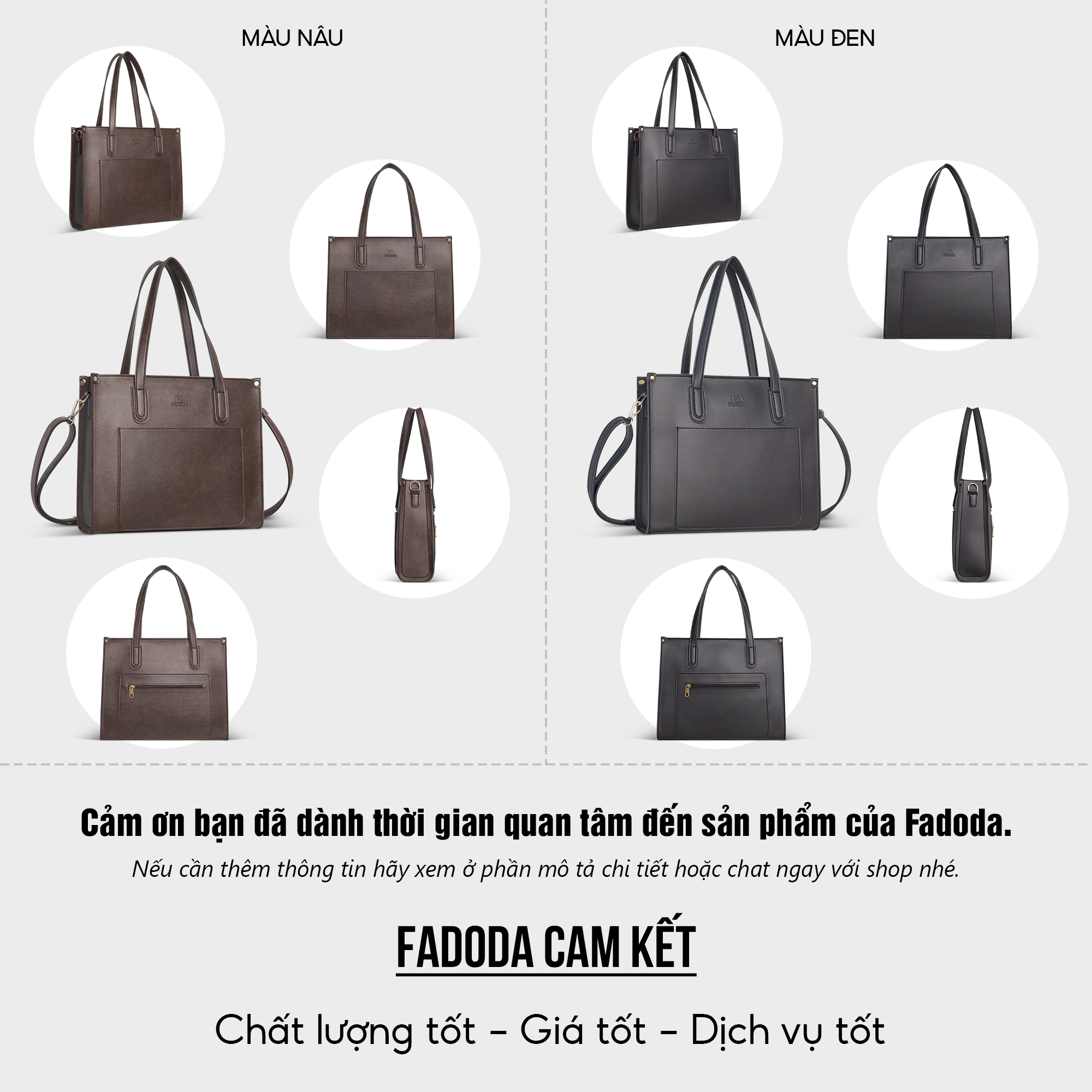 Túi xách nữ công sở Fadoda FTX2 chi tiết