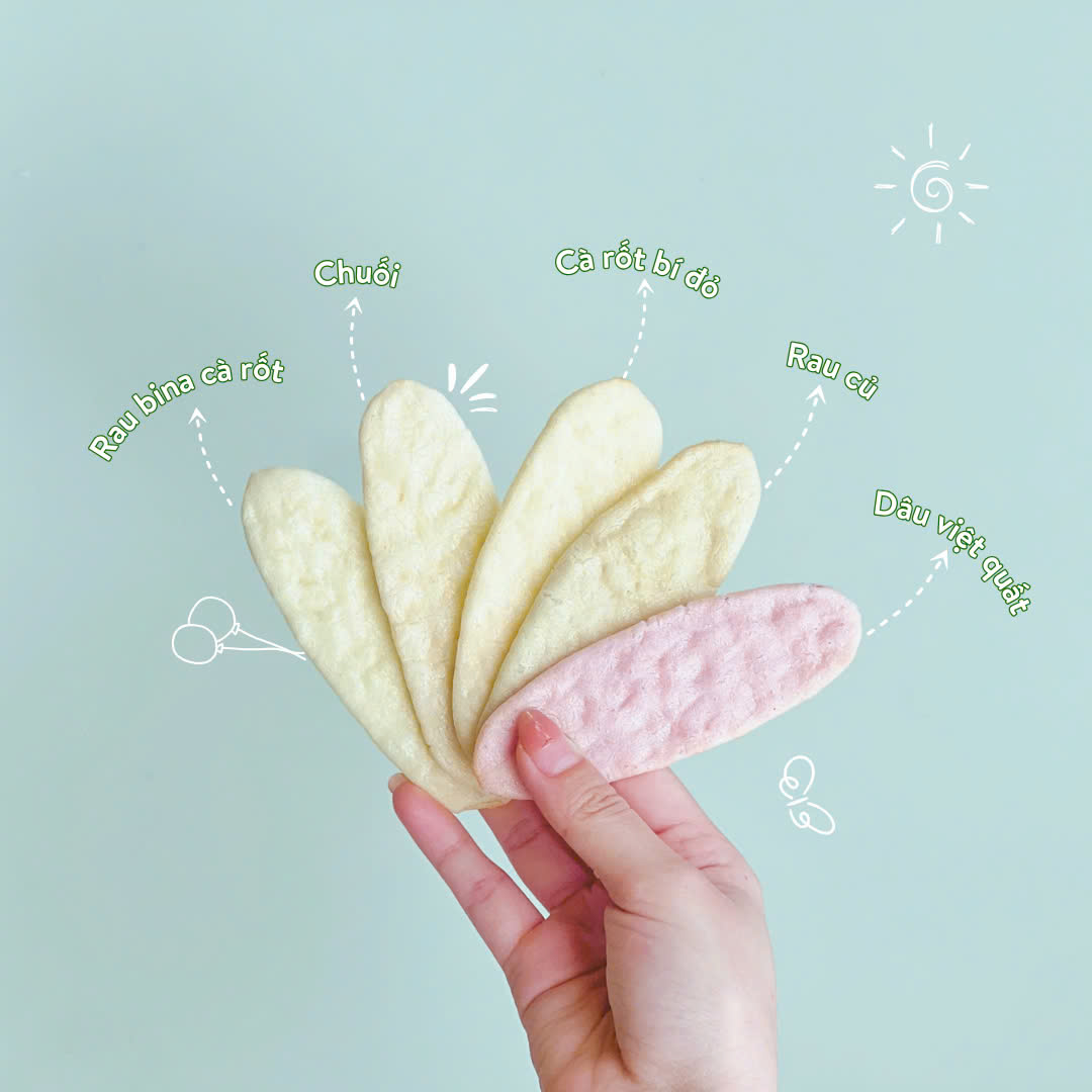 Mô tả Bánh ăn dặm gạo dẹt rau củ Mămmy giúp bé tập nhau bổ sung dinh dưỡng, hỗ trợ tiêu hóa cho bé 7 tháng - 4
