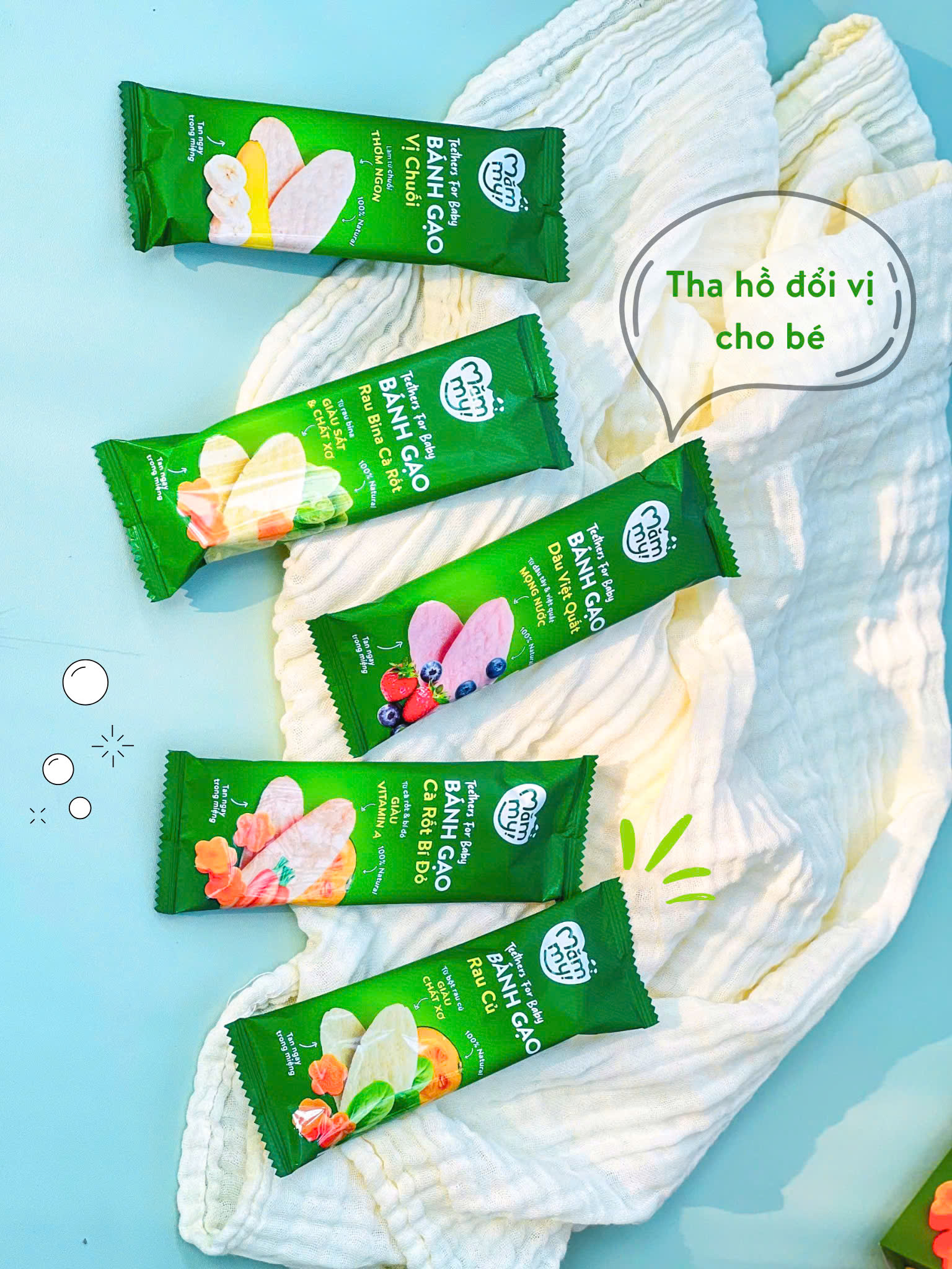 Mô tả Bánh ăn dặm gạo dẹt rau củ Mămmy giúp bé tập nhau bổ sung dinh dưỡng, hỗ trợ tiêu hóa cho bé 7 tháng - 6