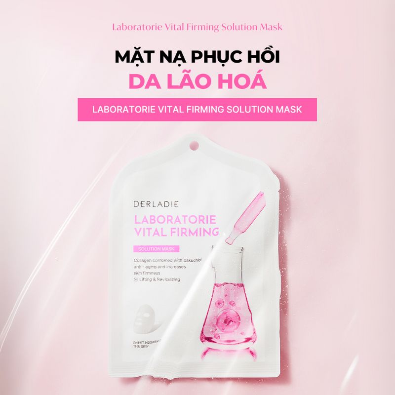 Mô tả Combo 10 Mặt Nạ Hỗ Trợ Phục Hồi Da Lão Hóa DERLADIE LABORATORIE VITAL FIRMING SOLUTION MASK 30mlx10 - 1