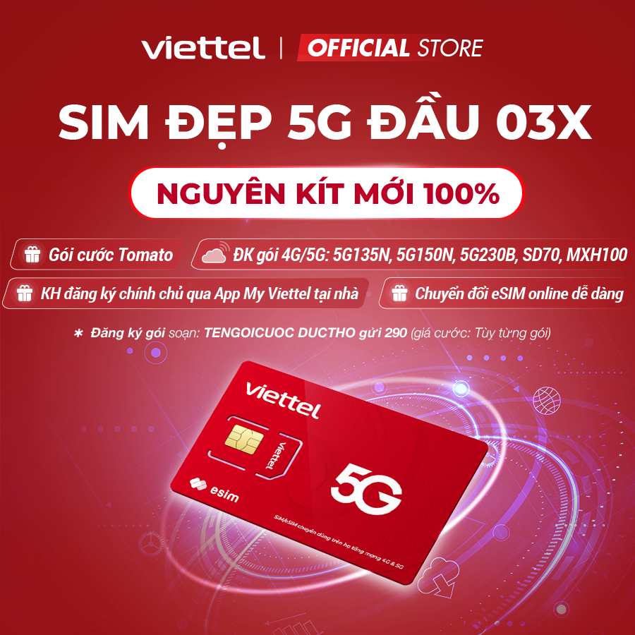 Mô tả Sim 4G Viettel Tomato Nguyên KIT - Được ĐK Gói SD70, SD125Z, SD135, V90B, V160B, V180B, MXH100 MXH120 - 2