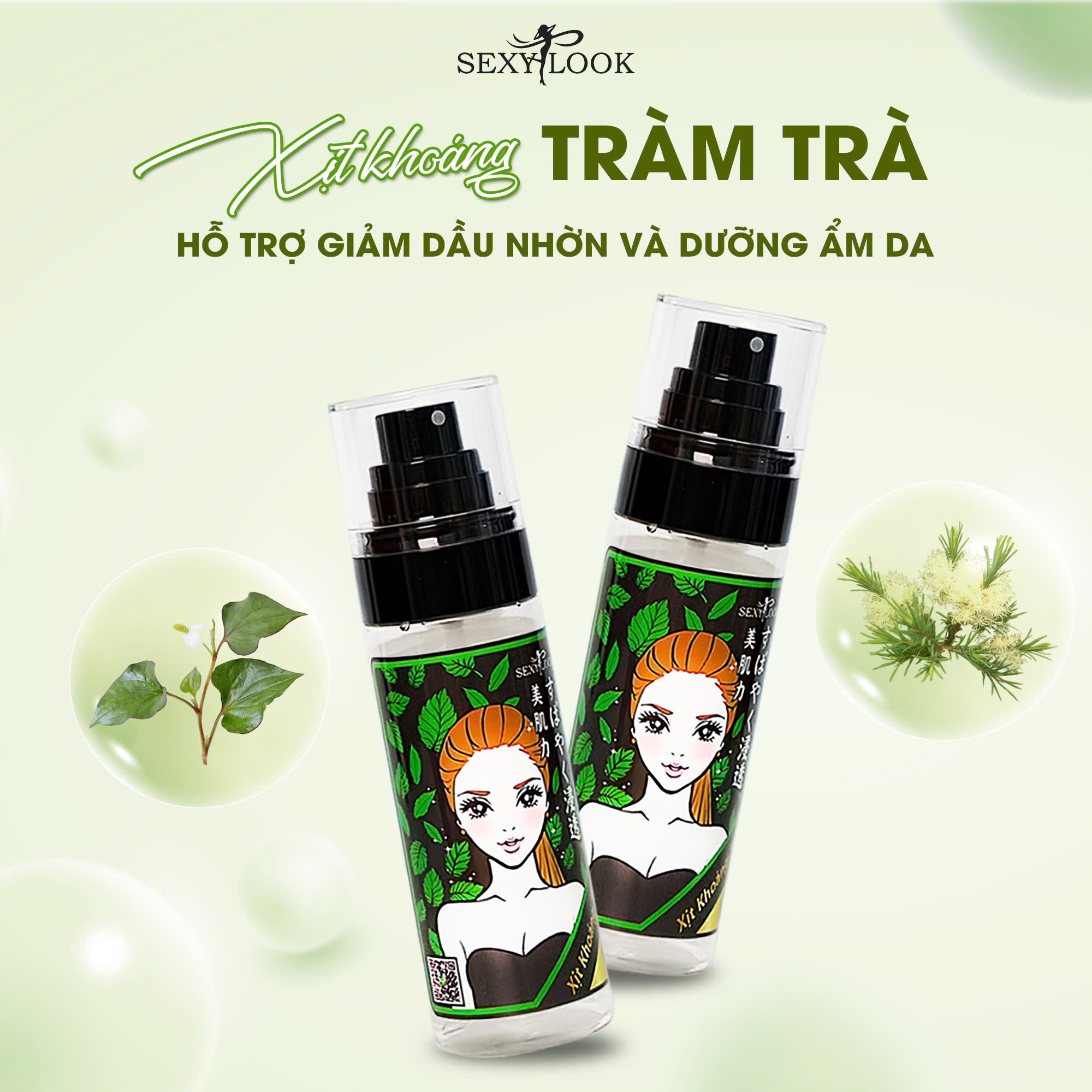 Mô tả Xịt Khoáng Tràm Trà SEXYLOOK Hỗ Trợ Giảm Dầu Mụn và Dưỡng Ẩm Da SEXYLOOK - 1