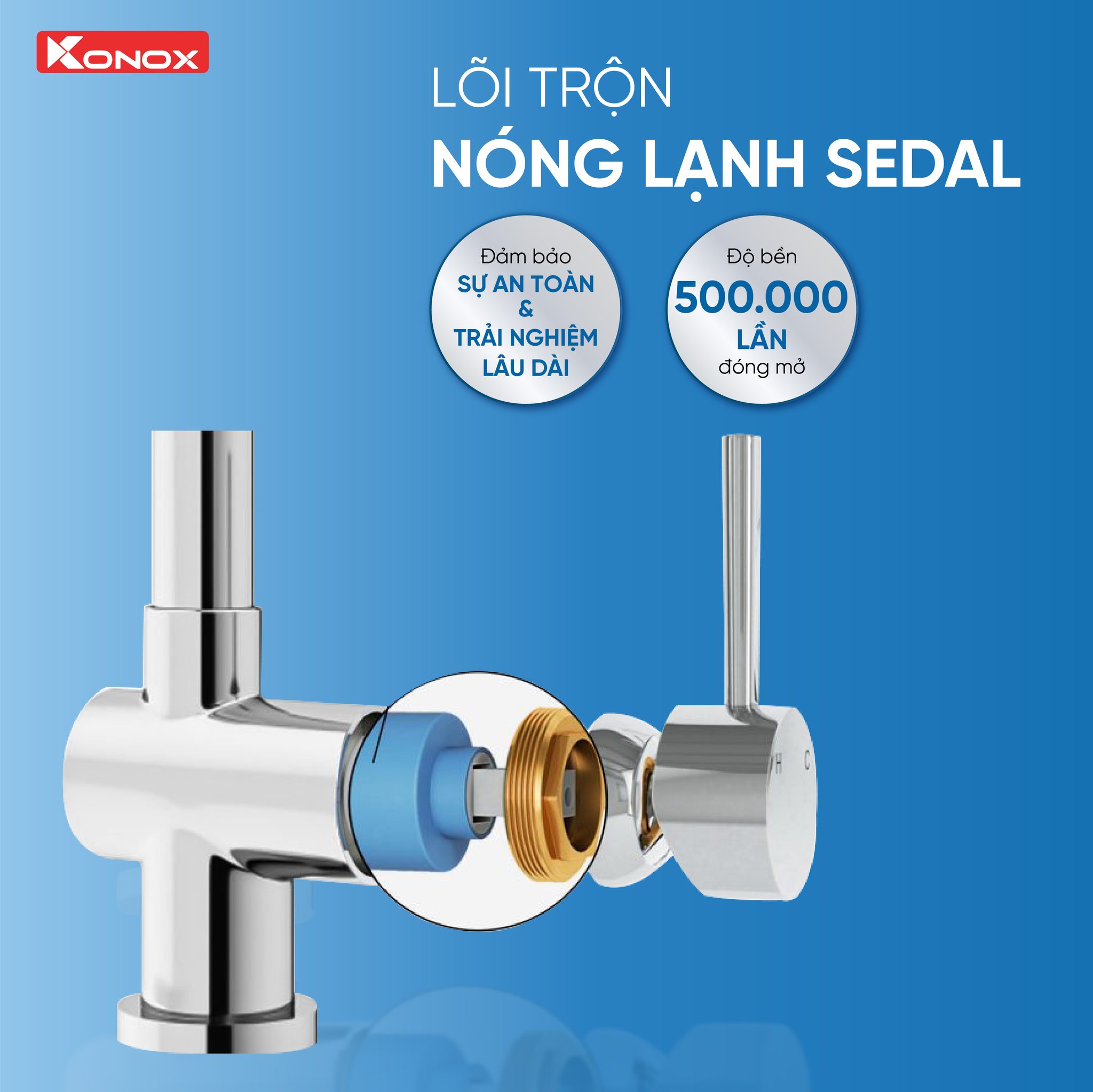 Vòi rửa bát dây rút nóng lạnh Konox Reno - Bảo hành 5 năm | Shopee Việt Nam